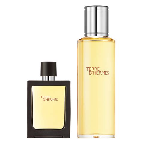 terre d hermes refillable metal parfum|terre d'hermes perfume refill.